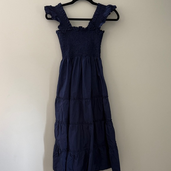 Hill House Dresses & Skirts - Hill House Navy Midi Dress with Ruffled Straps